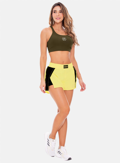 Short Deportivo Mujer Semi impermeble Babalú 107513 Amarillo Talla M